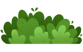 Hand drawn green bush and grass png