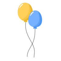 fofa amarelo e azul balão ilustração decoração png