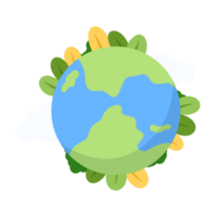 ilustração planeta terra com verde plantas png