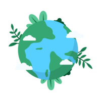 illustration planet earth with leaves save the earth png