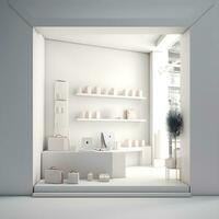 moderno elegancia. limpiar y minimalista 3d vector ilustración de un en línea tienda. ai generado foto