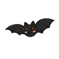 une dessin animé chauve souris avec embrasé yeux sur une transparent Contexte png