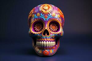 pintado humano cráneo para el día de el muerto en mexico.ai generativo foto