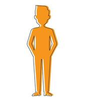 Young orange business character flat design with outline vector illustration