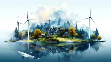 Harnessing the Elements. Wind Power Plant and Smart Grid Revolutionizing Renewable Energy photo