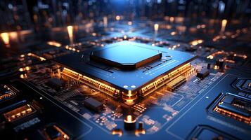 Futuristic Circuitry. Abstract Motion Graphic for Data Center and Internet Speed. photo
