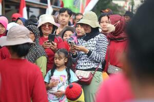 Magelang,Indonesia,08 13 2023-Get ready for a healthy walk in commemoration of the 78th Indonesian Independence Day photo