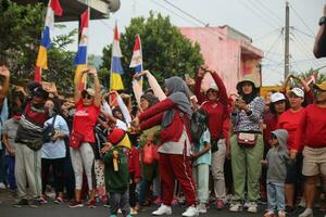 Magelang,Indonesia,08 13 2023-Get ready for a healthy walk in commemoration of the 78th Indonesian Independence Day photo