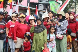 Magelang,Indonesia,08 13 2023-Get ready for a healthy walk in commemoration of the 78th Indonesian Independence Day photo