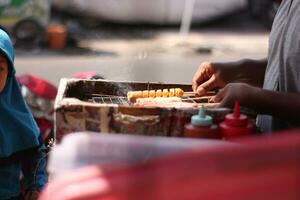 grilled sausage indonesia delicious at street food photo