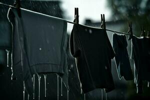 Rain clothes wet. Generate Ai photo