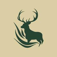 Modern and sleek logo design of a deer vector illustration with isolated background