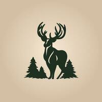 Modern and sleek logo design of a deer vector illustration with isolated background