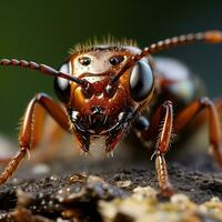 Close-up highly detailed MACRO shot of the ant generative ai photo