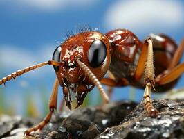 Close-up highly detailed MACRO shot of the ant generative ai photo