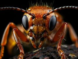 Close-up highly detailed MACRO shot of the ant generative ai photo