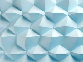 Beautiful futuristic Geometric background textured intricate 3D wall in light blue and white tones generative ai photo