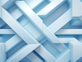 Beautiful futuristic Geometric background textured intricate 3D wall in light blue and white tones generative ai photo