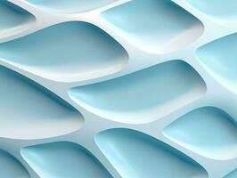 Beautiful futuristic Geometric background textured intricate 3D wall in light blue and white tones generative ai photo