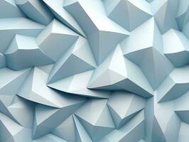 Beautiful futuristic Geometric background textured intricate 3D wall in light blue and white tones generative ai photo