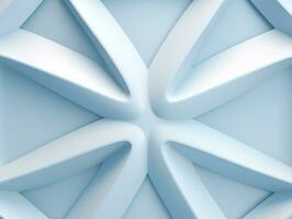 Beautiful futuristic Geometric background textured intricate 3D wall in light blue and white tones generative ai photo