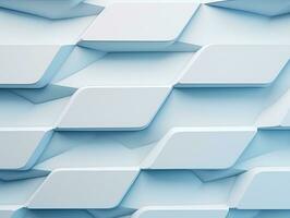 Beautiful futuristic Geometric background textured intricate 3D wall in light blue and white tones generative ai photo