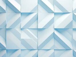 Beautiful futuristic Geometric background textured intricate 3D wall in light blue and white tones generative ai photo