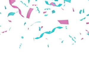 Blue and pink boy or girl confetti overlay background photo