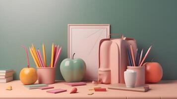 Vibrant Inspiration. Visually Appealing 3D Illustration Template for Back to School. photo