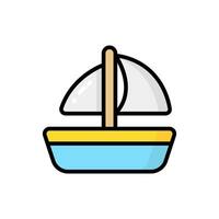 Simple Sailboat lineal color icon. The icon can be used for websites, print templates, presentation templates, illustrations, etc vector