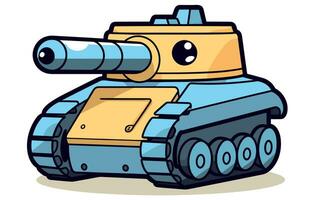 Illustration of cute war tank, Military Transportation collection of vector tanks.