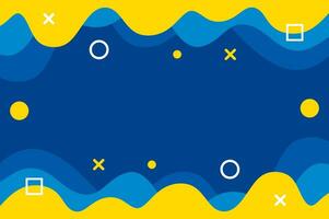 Illustration Vector Graphic of Fluid Geometric Background Template. Simple and Modern Concept. Colorful Blue and Yellow.