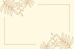 Illustration Vector Graphic of Aesthetic Background Template with Luxury Frame in Nature Theme. Simple and Minimalist Background Template.