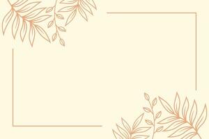 Illustration Vector Graphic of Aesthetic Background Template with Luxury Frame in Nature Theme. Simple and Minimalist Background Template.