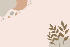 Illustration Vector Graphic of A Delicate and Minimalist Nature-themed Background Template with Pastel Colors.