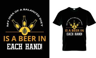 cerveza tipografía t camisa diseño para hombres, frío cerveza tipografía diseño, taza, póster diseño. vector