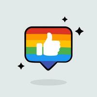 un arco iris de colores firmar ese dice me gusta me gusta un pulgar arriba - lgbtqiap vector