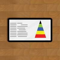 Digital graphic color pyramid. Growth chart analytics, vector illustration