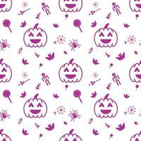 Halloween elements vector art seamless pattern