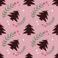 Christmas Tree vector art seamless pattern