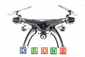 drone with the word drone on blocks photo