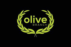 Minimal and Professional olive branch logo design vector template