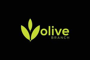 Minimal and Professional olive branch logo design vector template