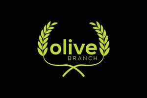 Minimal and Professional olive branch logo design vector template