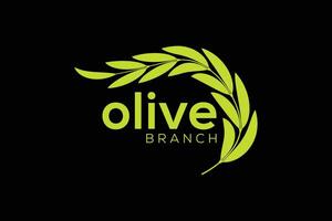 Minimal and Professional olive branch logo design vector template