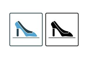 High Heels Icon. Icon related to clothes icon set. solid icon style. Simple vector design editable