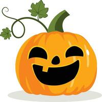 Halloween pumpkin vector cartoon illustration. Halloween scary pumpkin with smile