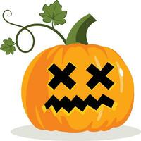 Halloween pumpkin vector cartoon illustration. Halloween scary pumpkin with smile