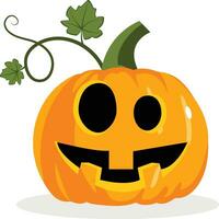 Halloween pumpkin vector cartoon illustration. Halloween scary pumpkin with smile