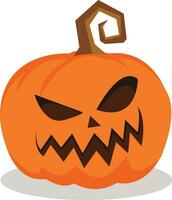 Halloween pumpkin vector cartoon illustration. Halloween scary pumpkin with smile